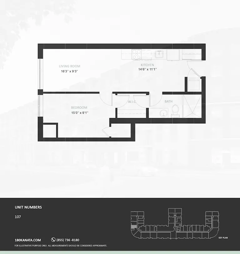 Floor plan drawing for suite type 1D