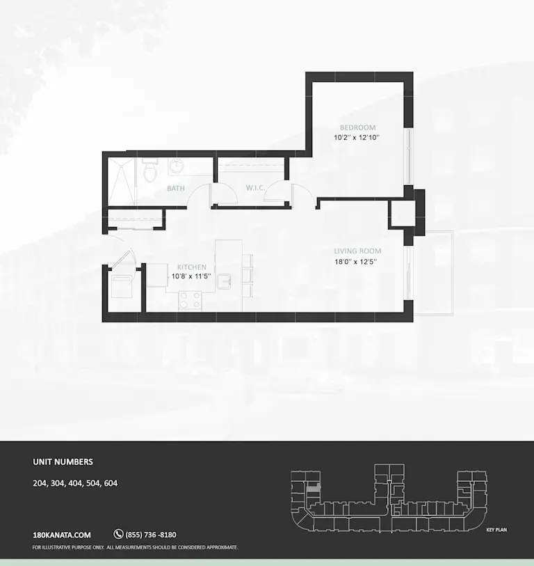 Floor plan drawing for suite type 1E