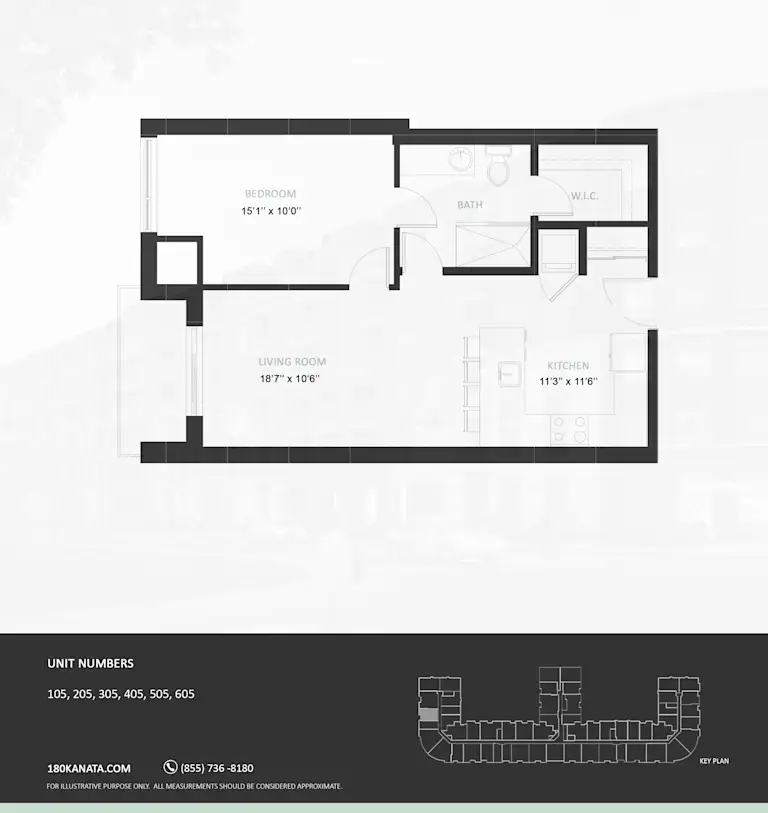 Floor plan drawing for suite type 1K