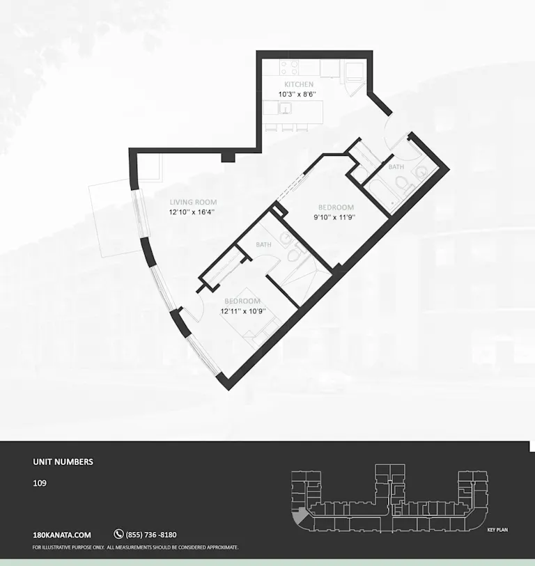 Floor plan drawing for suite type 2D