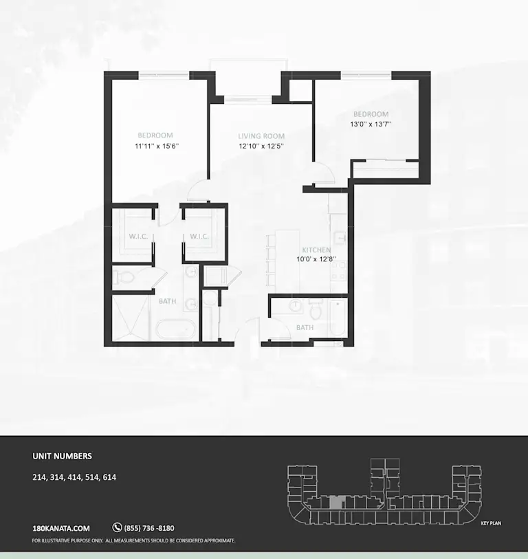 Floor plan drawing for suite type 2L